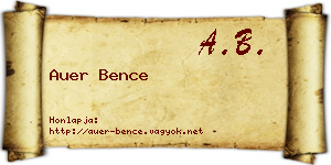 Auer Bence névjegykártya